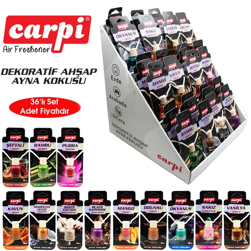 CARPİ KOKU AHŞAP AYNA DEKORATİF STANTLI