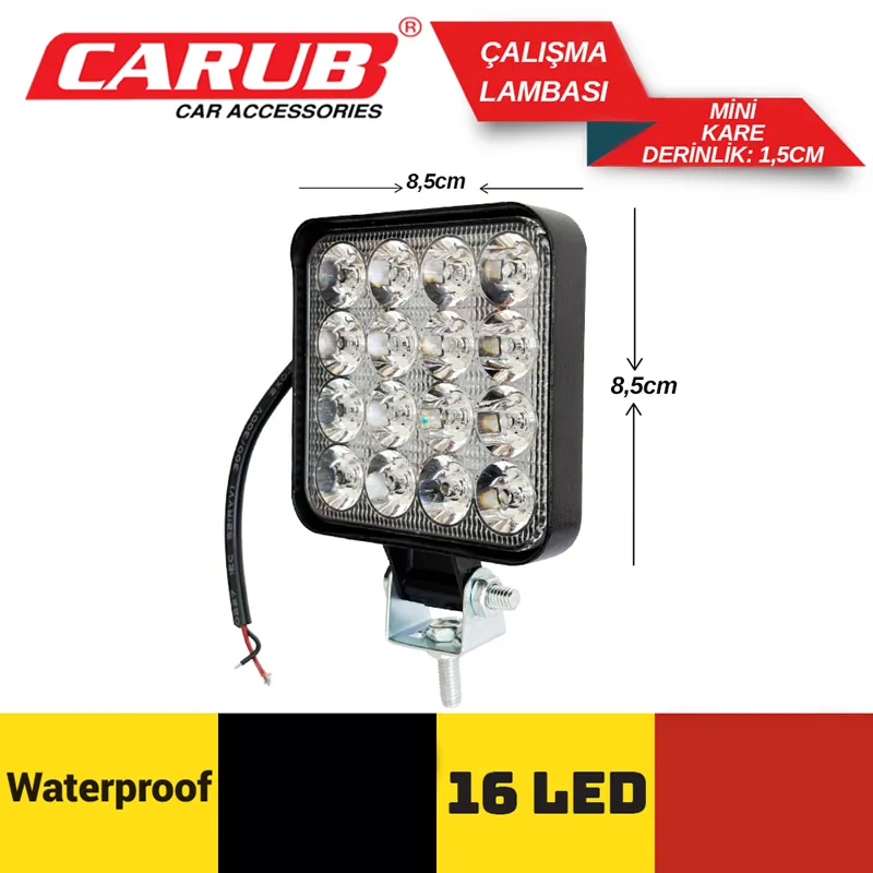 CARUP 16 LED MİNİ ÇALIŞMA LAMBASI KARE 8,5CM X8,5 CM