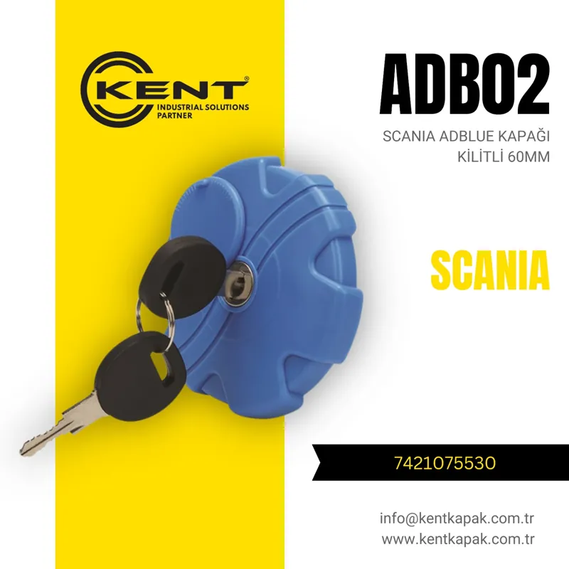KENT SCANIA AD BLUE KAPAĞI KİLİTLİ(60 MM)