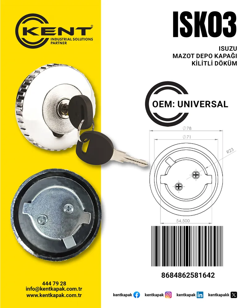 KENT ISUZU MAZOT DEPO KAPAĞI KİLİTLİ DÖKÜM