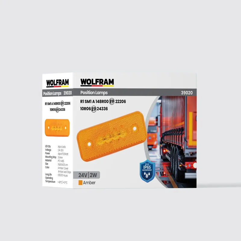 WOLFRAM SİDE MARKER SARI (E) BELGELİ 24V 2W