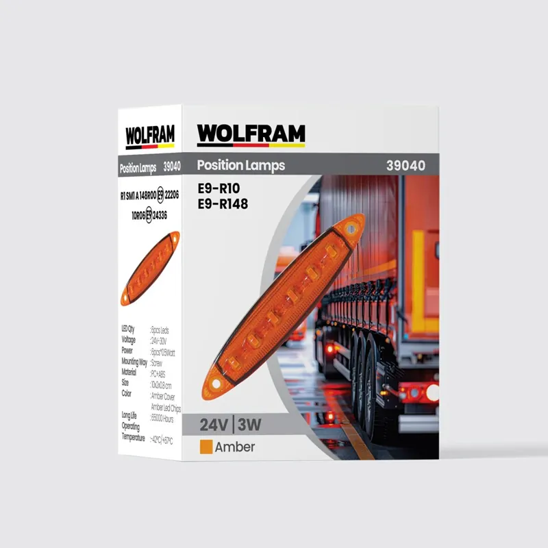 WOLFRAM YAN POZİSYON LAMBA 6 LED SARI (E) BELGELİ 24V 3W