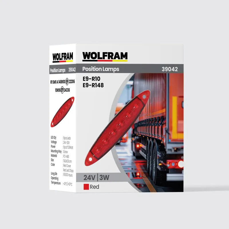 WOLFRAM YAN POZİSYON LAMBA 6 LED KIRMIZI (E) BELGELİ 24V 3W