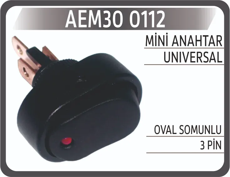 AEM MİNİ ANAHTAR OVAL SOMUNLU