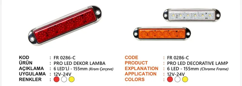 FR PRO LED DEKOR LAMBA KROM ÇERÇEVELİ SARI