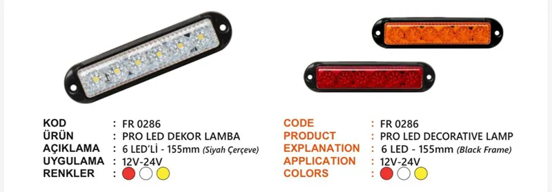 FR PRO LED DEKOR LAMBA SİYAH ÇERÇEVELİ BEYAZ