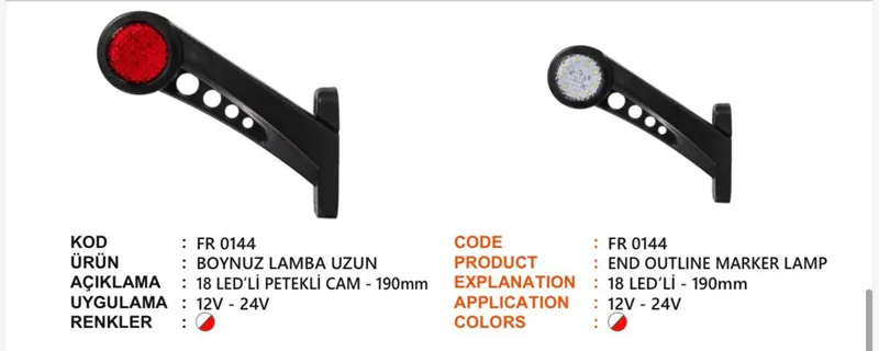 FR BOYNUZ LAMBA 20 LEDLİ PETEKLİ CAM