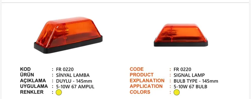 FR MERCEDES 403 SİNYAL LAMBA