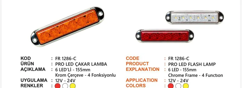 FR PRO LED ÇAKAR LAMBA KROM ÇERÇEVELİ BEYAZ