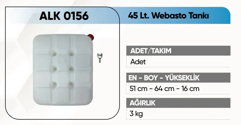 ALKOTEK WEBASTO TANKI 45LT ( REKORLU ) BEYAZ