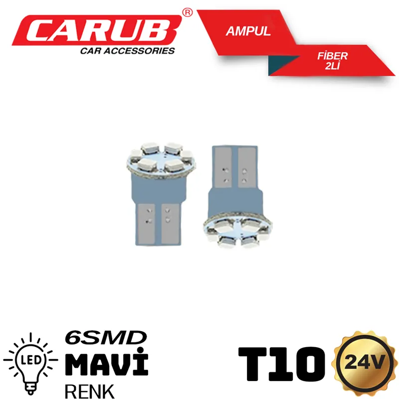 CARUB 24V DİPSİZ LED AMPÜL LAZER MAVİ