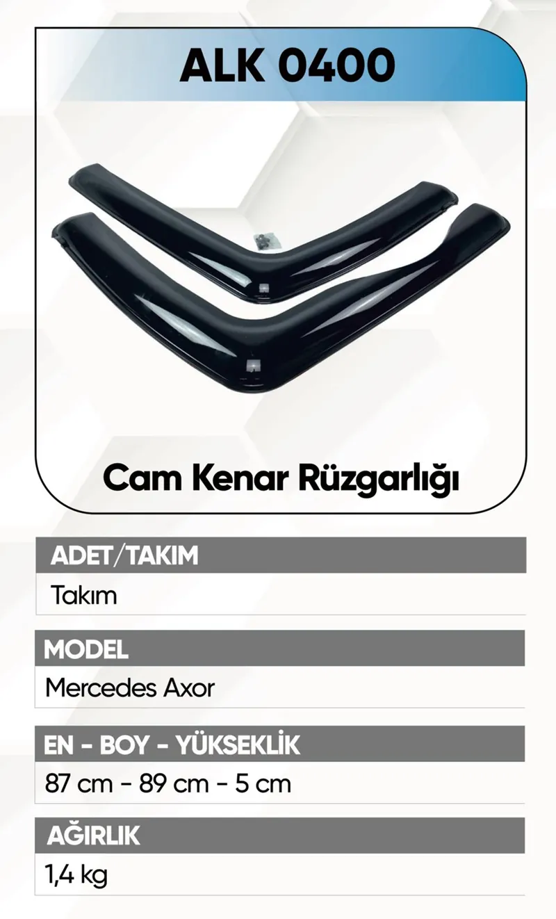 ALKOTEK AXOR-ATEGO CAM KENAR RÜZGARLIĞI (KIRILMAZ)