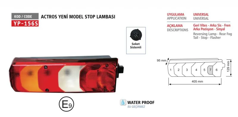 YP AROCS STOP LAMBA SOKETLİ