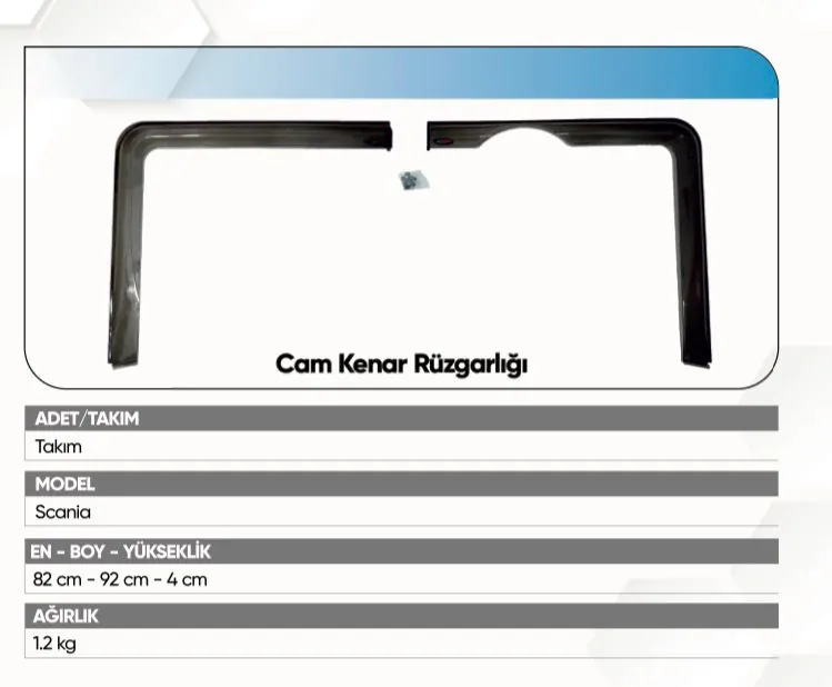 ALKOTEK SCANIA S500/R450 EURO 6 CAM KENAR RÜZGARLIĞI