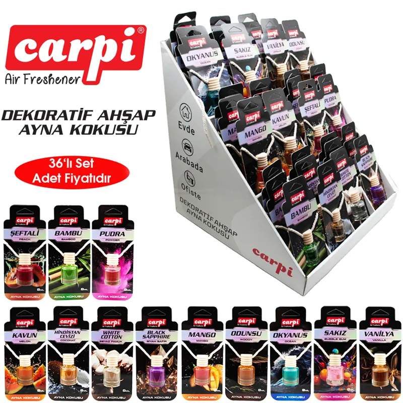 CARPİ KOKU AHŞAP AYNA DEKORATİF STANTLI